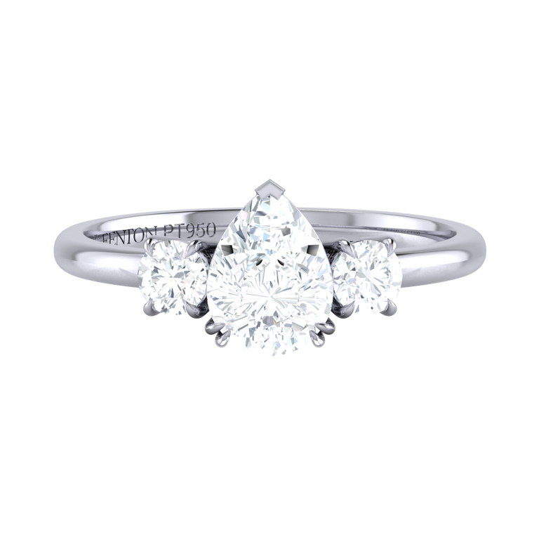 Naturally Mined Diamond Trilogy Platinum Ring (IGI 627420343)