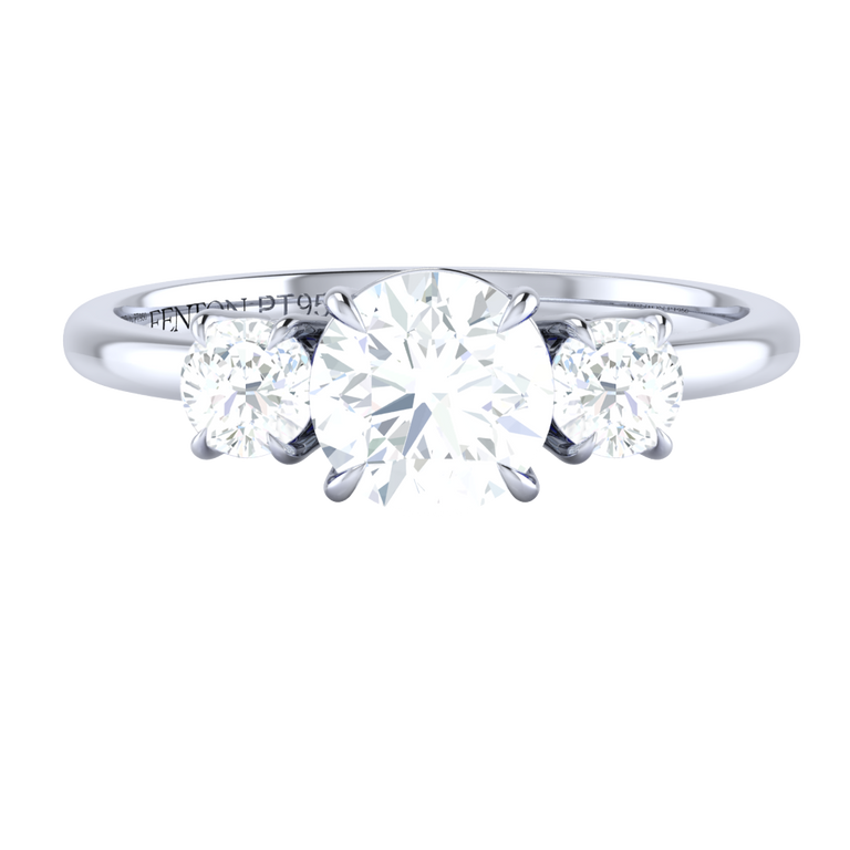 Naturally Mined Diamond trilogy Ring (GIA 2486463368)