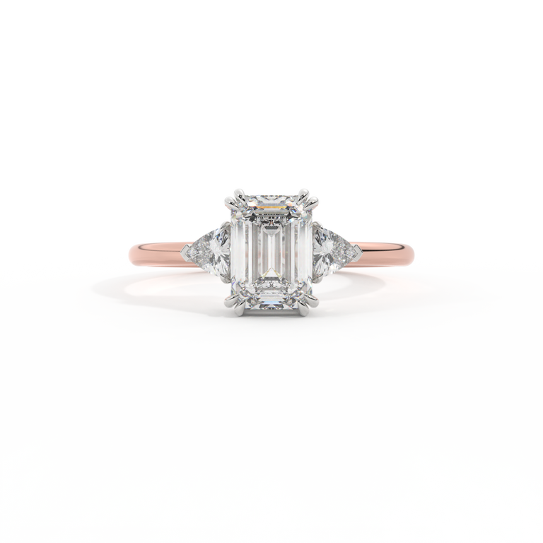 Lab Grown Diamond Trilogy 18K Rose Gold Ring (IGI LG538298127)