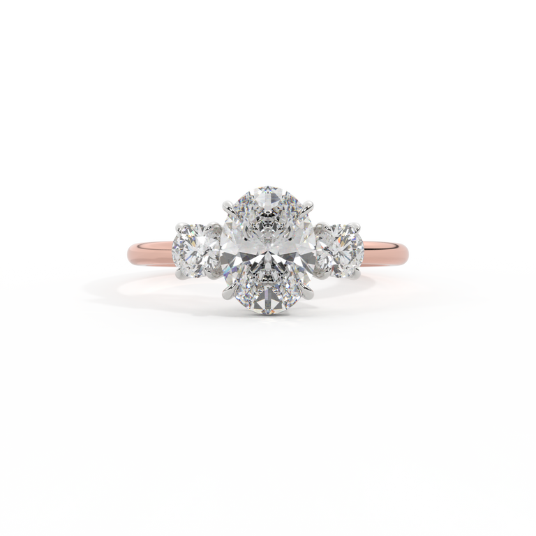 Naturally Mined Diamond Trilogy 18K Rose Gold Ring (GIA 6532486990)