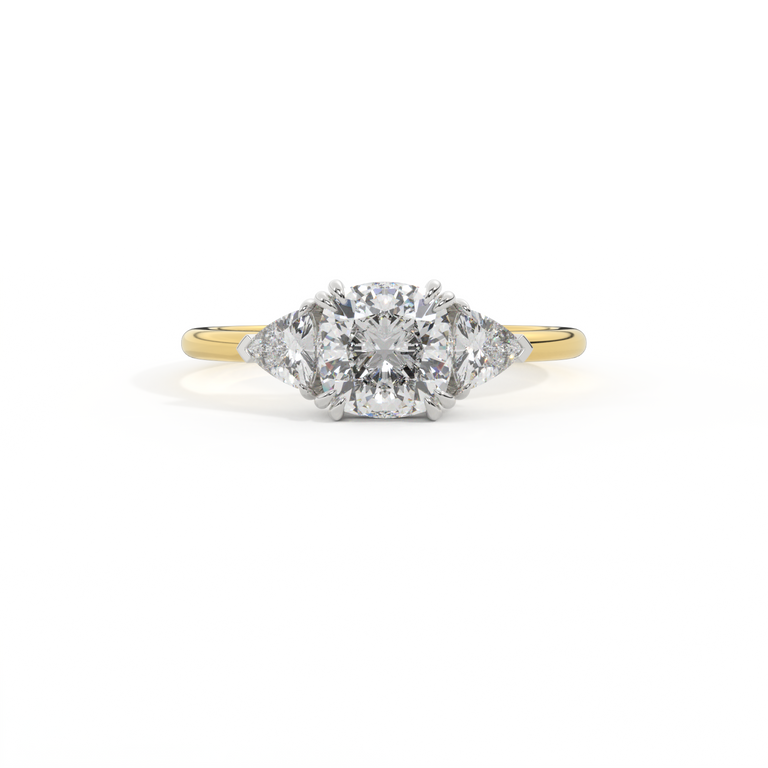 Lab Grown Diamond Trilogy 18K Yellow Gold Ring (NONE 187FE64C7A)