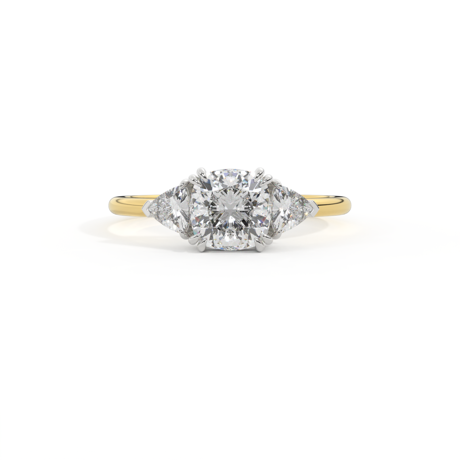 Naturally Mined Diamond Trilogy 18K Yellow Gold Ring (GIA 5211722531 ...