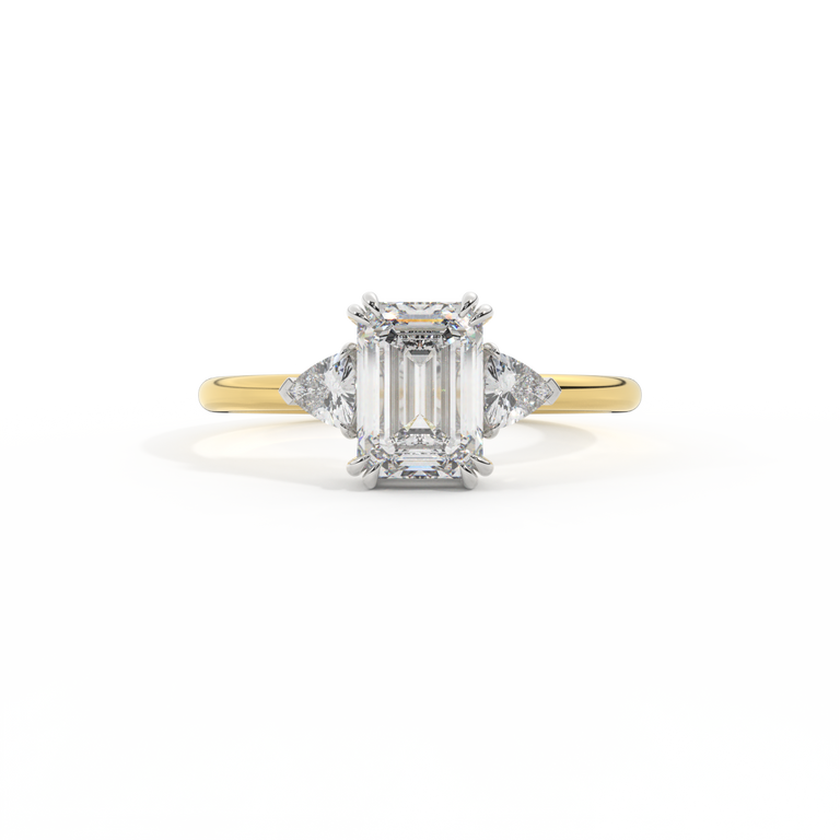 Lab Grown Diamond Trilogy 18K Yellow Gold Ring (GIA 3505630957)