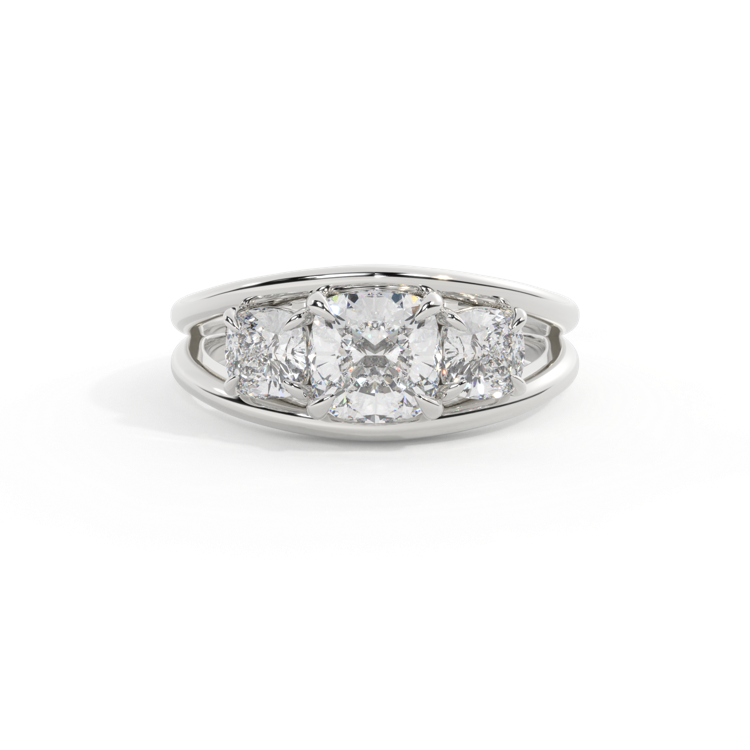 Lab Grown Diamond Venus Cushion Cut Platinum Ring