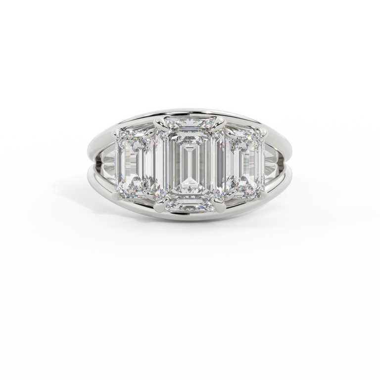 Lab Grown Diamond Venus Emerald Cut Platinum Ring
