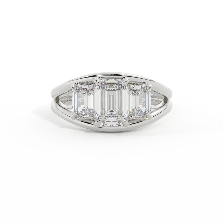 Lab Grown Diamond Venus Emerald Cut Platinum Ring