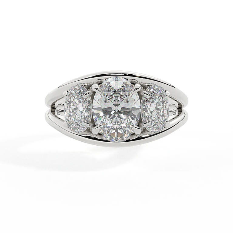 Lab Grown Diamond Venus Oval Cut Platinum Ring