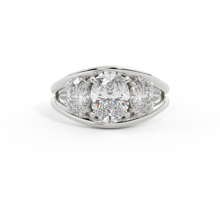 Lab Grown Diamond Venus Oval Cut Platinum Ring