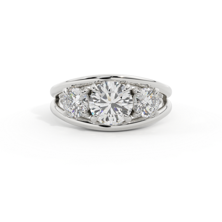 Lab Grown Diamond Venus Round Cut Platinum Ring
