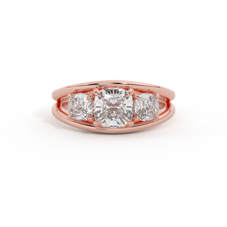 Lab Grown Diamond Venus Cushion Cut 18k Rose Gold Ring