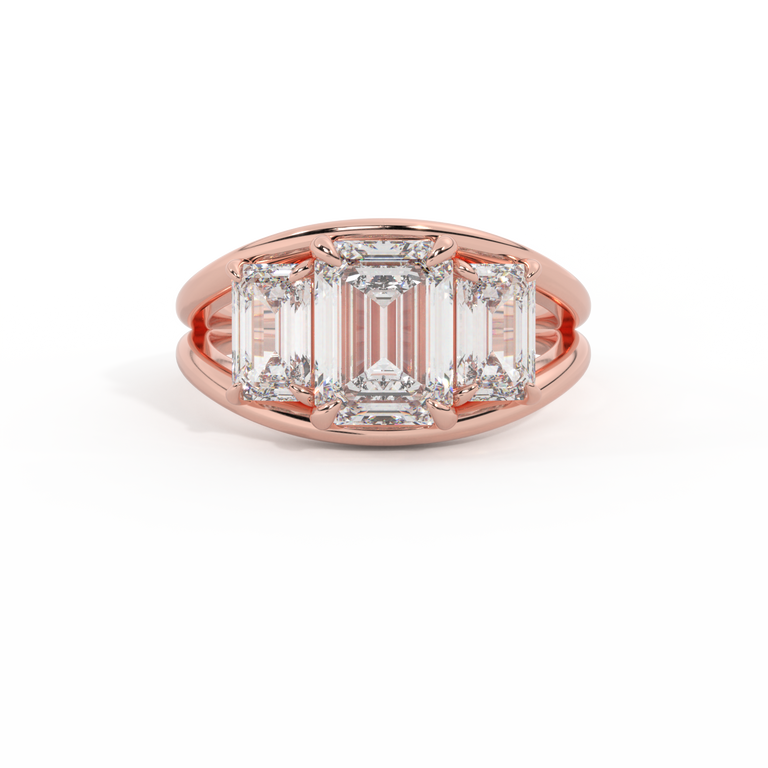 Lab Grown Diamond Venus Emerald Cut 18k Rose Gold Ring