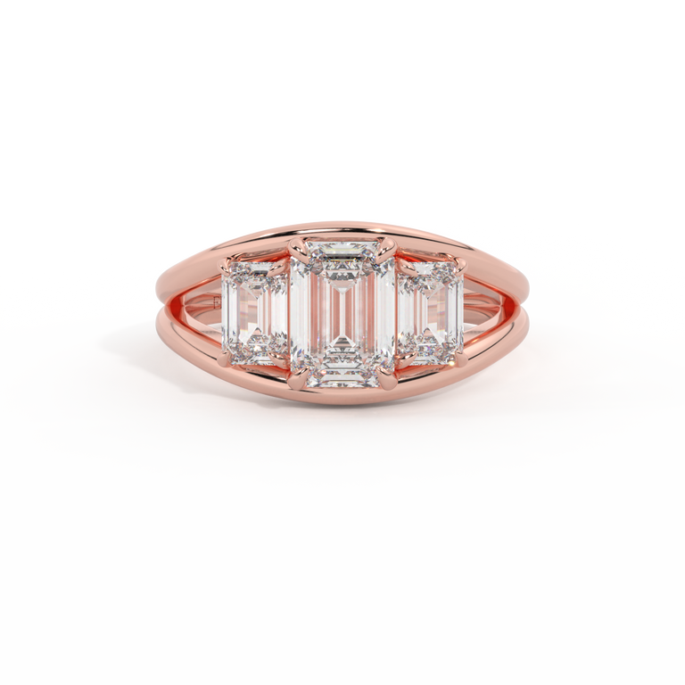Lab Grown Diamond Venus Emerald Cut 18k Rose Gold Ring