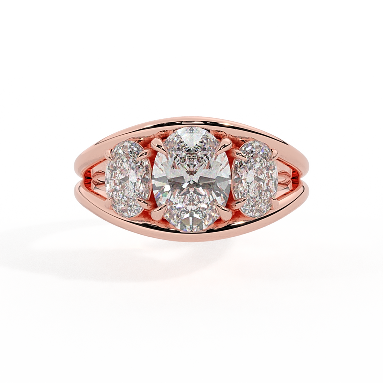 Lab Grown Diamond Venus Oval Cut 18k Rose Gold Ring