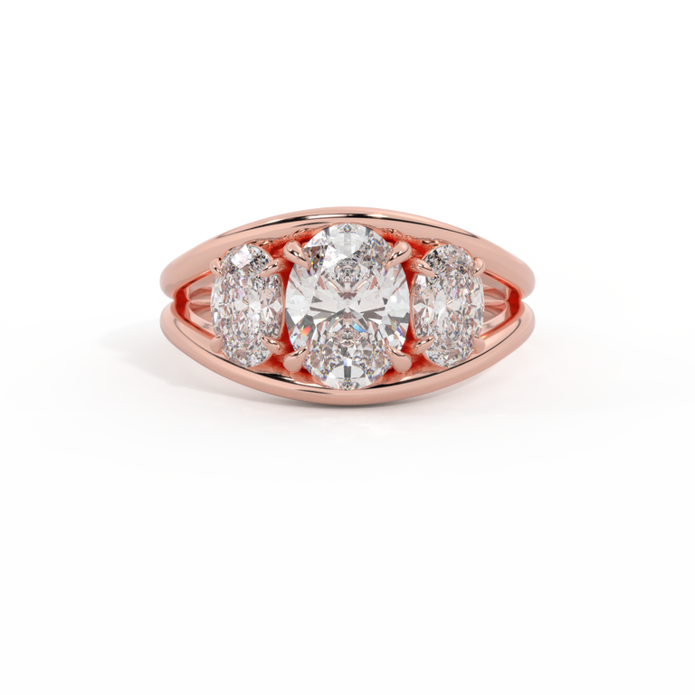 Lab Grown Diamond Venus Oval Cut 18k Rose Gold Ring