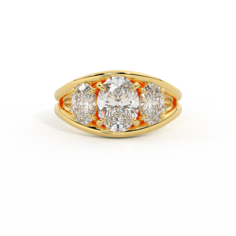 Lab Grown Diamond Venus Oval Cut 18k Yellow Gold Ring