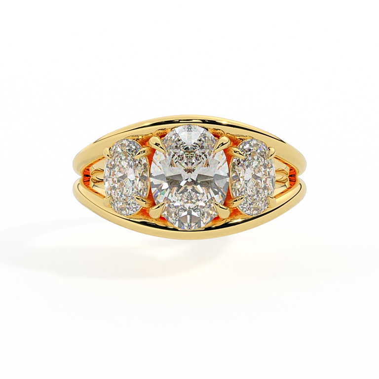 Lab Grown Diamond Venus Oval Cut 18k Yellow Gold Ring