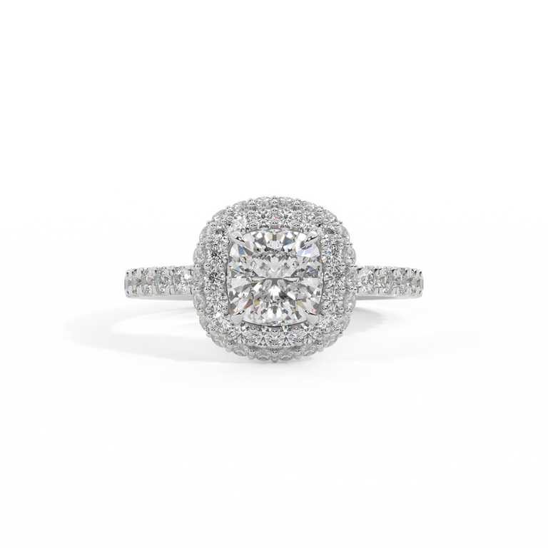 Treasure Box Lab Grown Vintage Cushion Cut Diamond Platinum 1ct