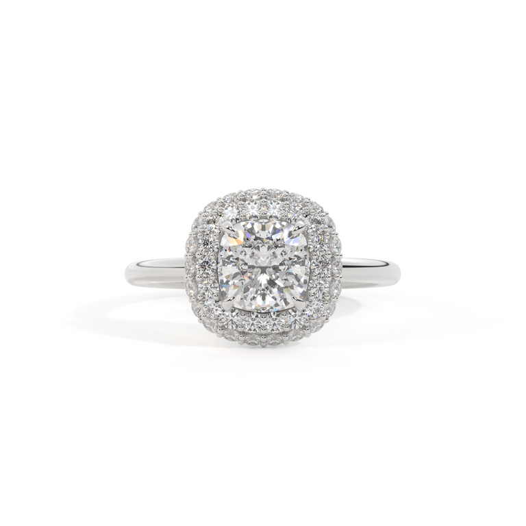 Lab Grown Diamond Vintage Platinum Ring (Diamond Pavé) (IGI LG792601421)
