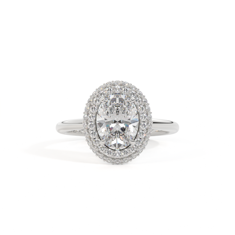 Lab Grown Diamond Vintage Oval Cut Diamond Platinum Ring