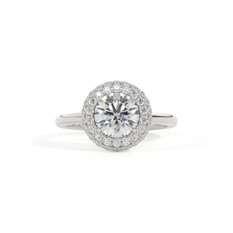 Naturally Mined Diamond Vintage Round Cut Diamond Platinum Ring