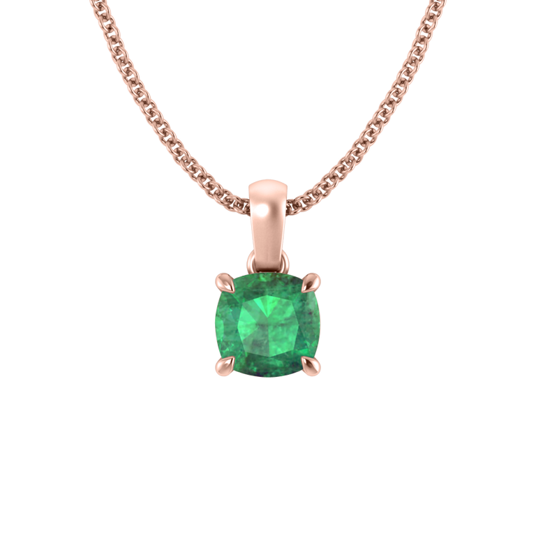 Solitaire Emerald Pendant Necklace