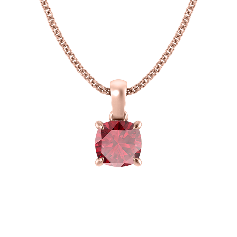 Solitaire Ruby Pendant Necklace