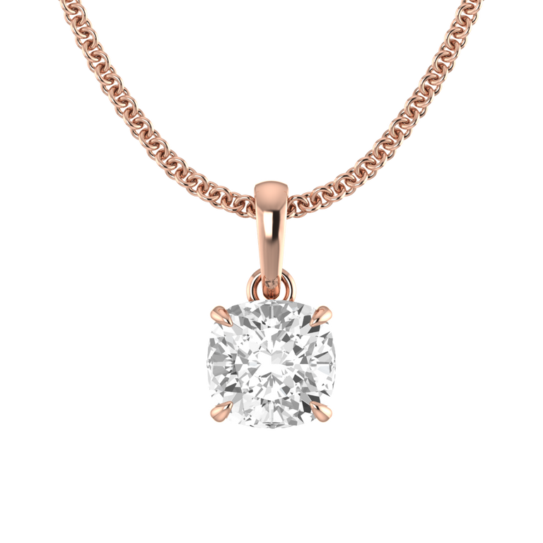 Solitaire Solar Diamond Pendant Necklace