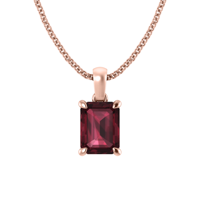 Solitaire Garnet Pendant Necklace