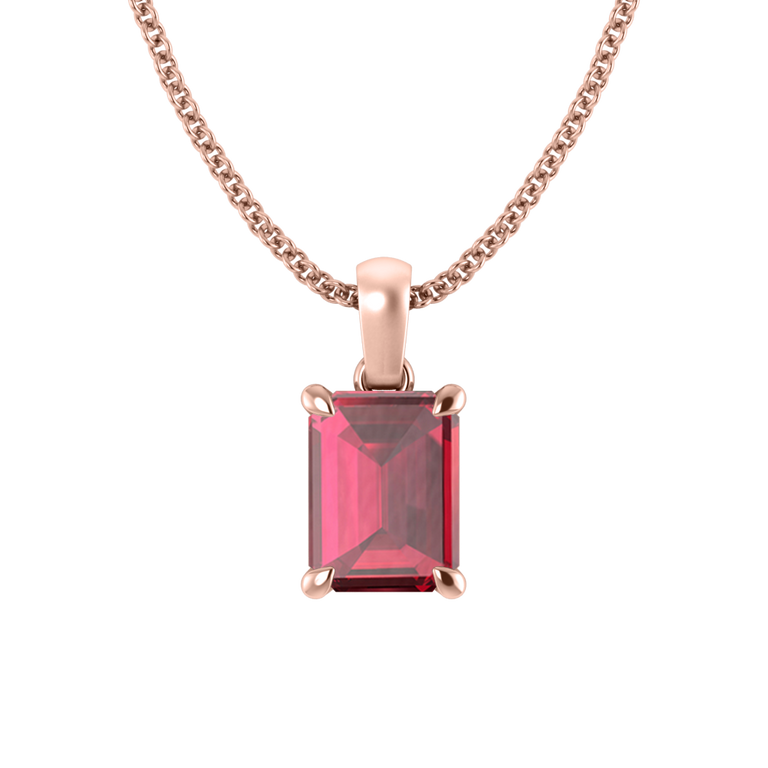 Solitaire Ruby Pendant Necklace