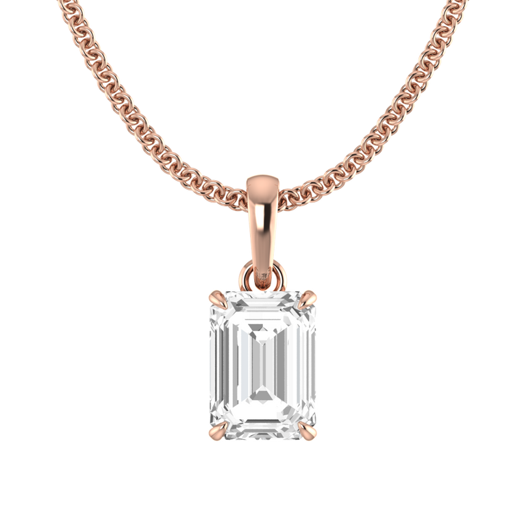 Solitaire Solar Diamond Pendant Necklace