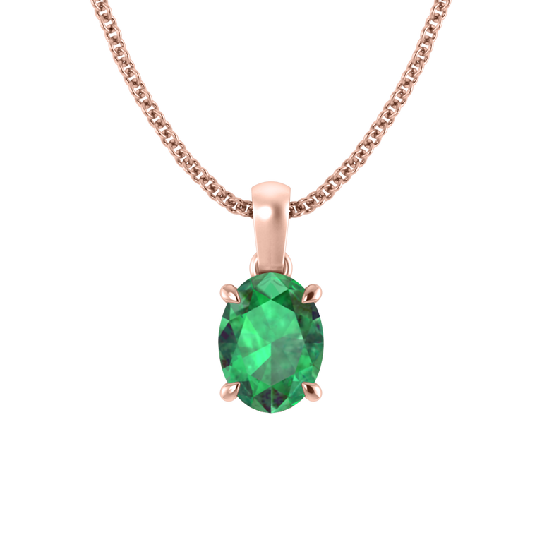 Solitaire Emerald Pendant Necklace