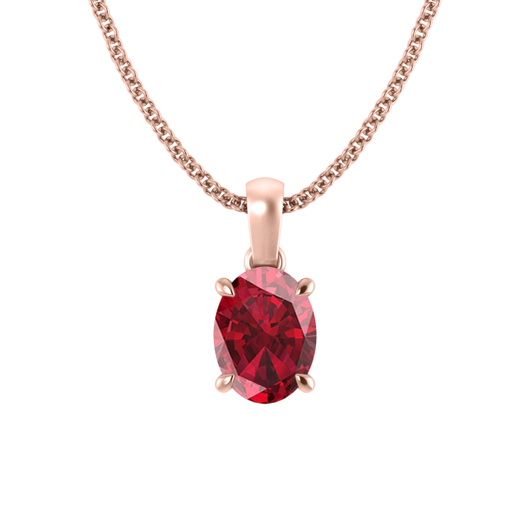 Solitaire Ruby Pendant Necklace