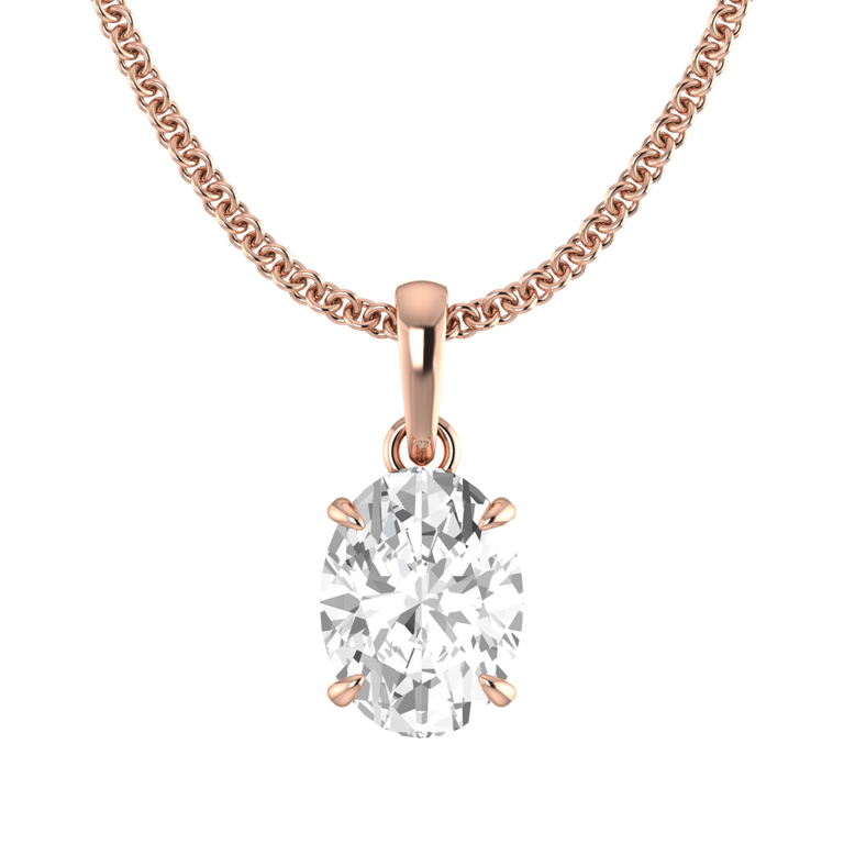 Solitaire Solar Diamond Pendant Necklace