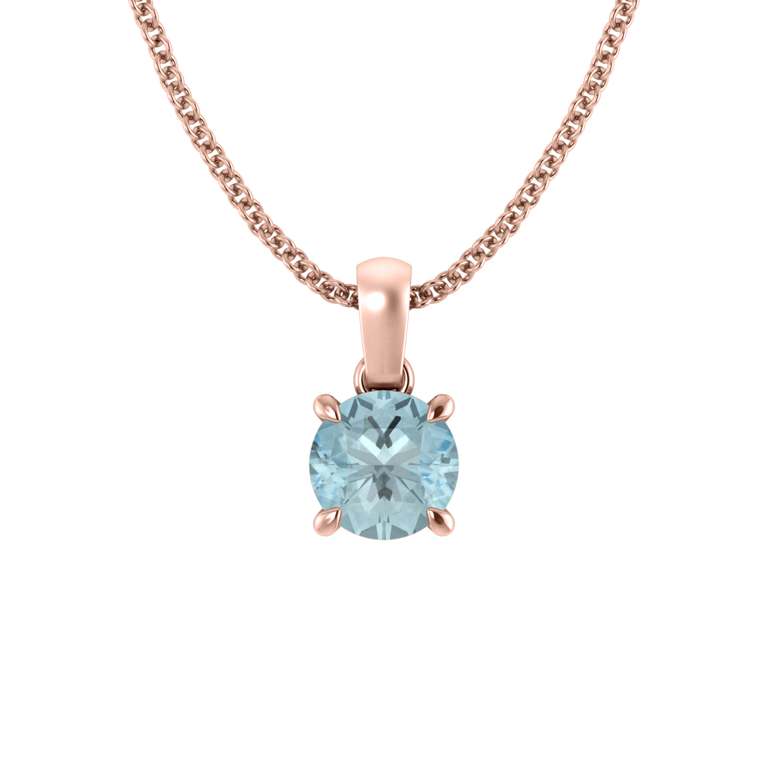 Solitaire Aquamarine Pendant Necklace