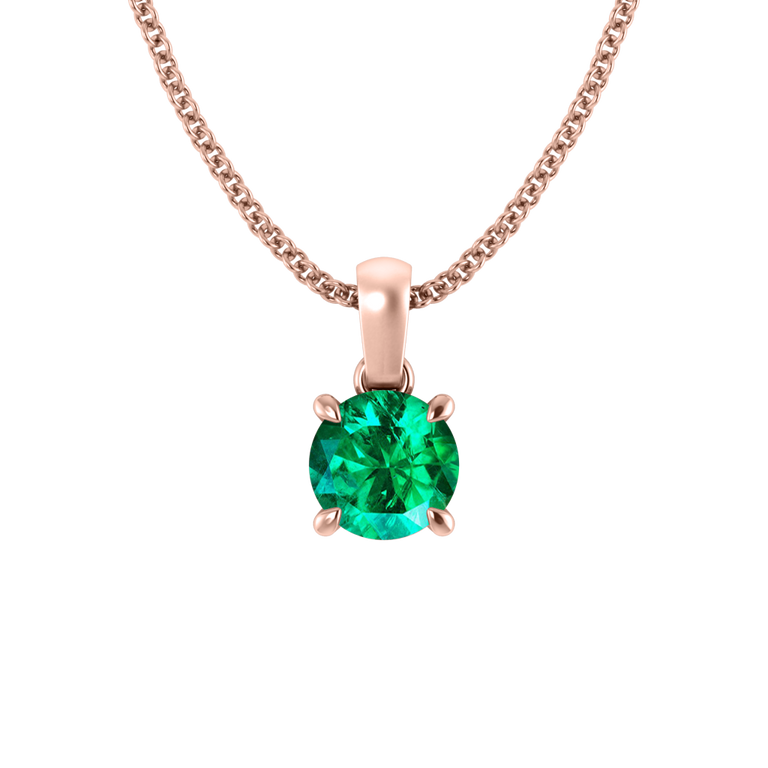 Solitaire Emerald Pendant Necklace