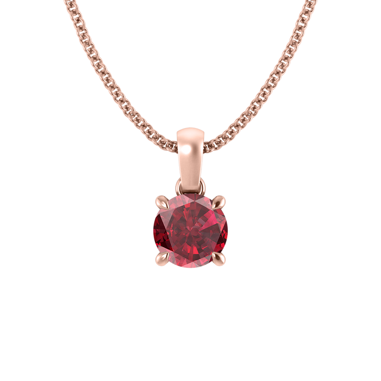 Solitaire Ruby Pendant Necklace