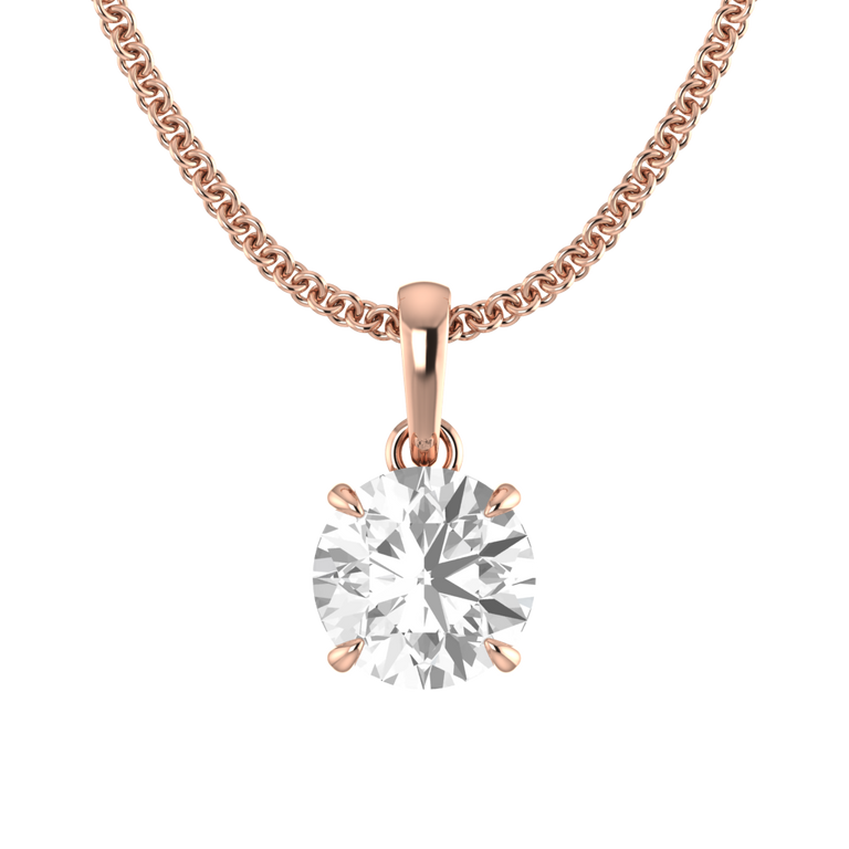 Solitaire Solar Diamond Pendant Necklace