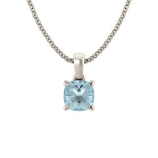 Solitaire Aquamarine Pendant Necklace