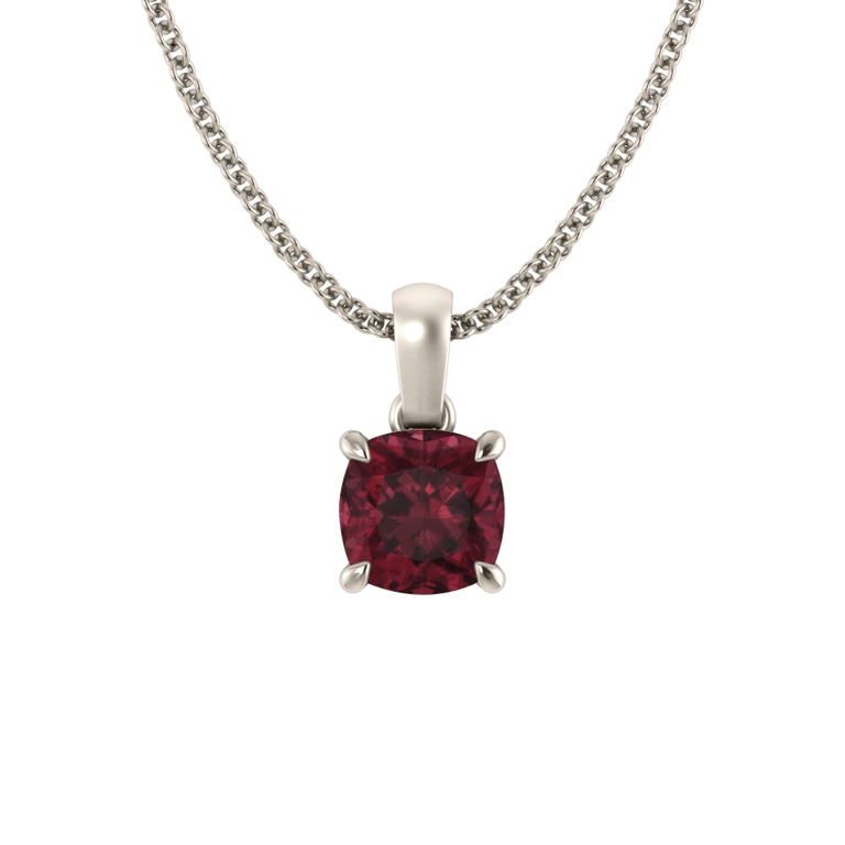 Solitaire Garnet Pendant Necklace