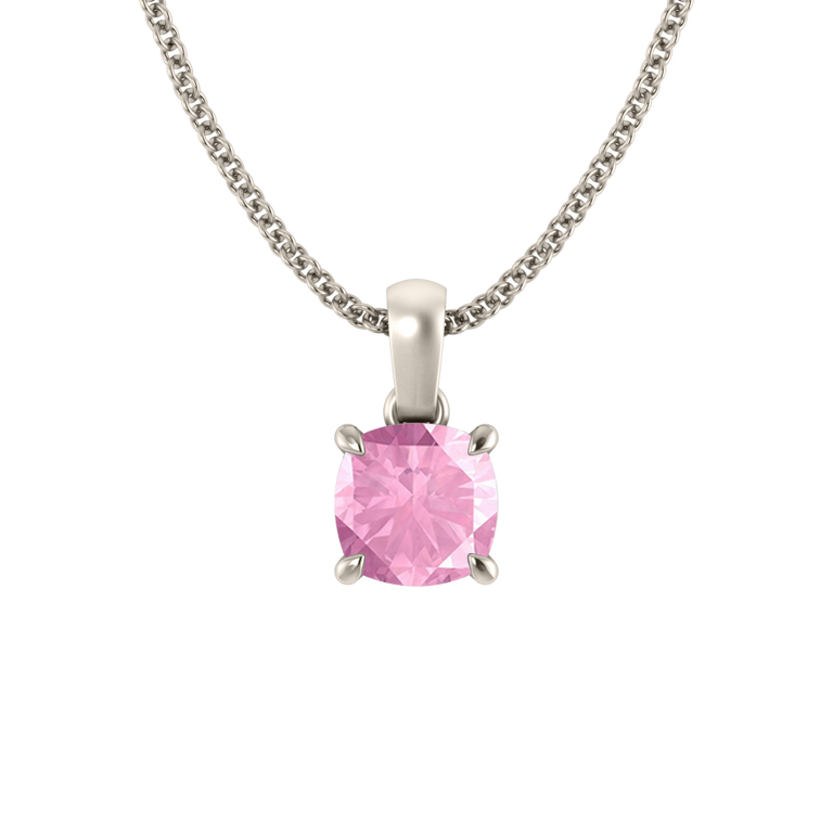 Solitaire Pink Sapphire Pendant Necklace