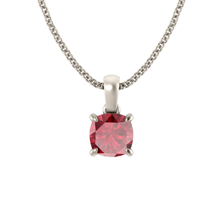Solitaire Ruby Pendant Necklace