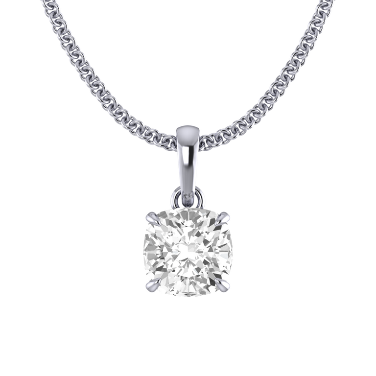 Solitaire Solar Diamond Pendant Necklace