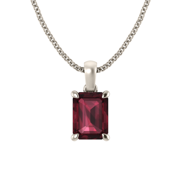 Solitaire Garnet Pendant Necklace