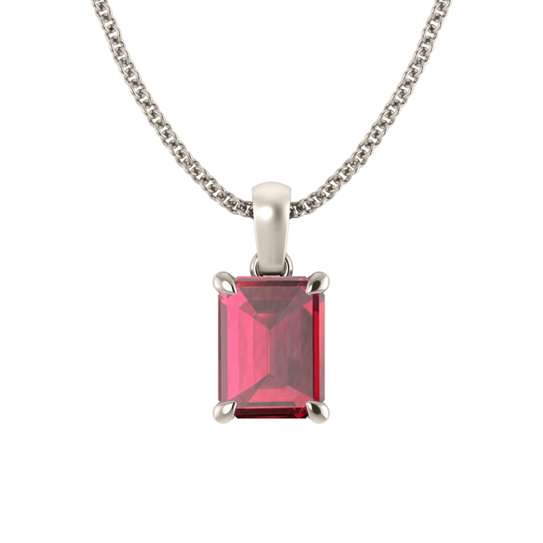 Solitaire Ruby Pendant Necklace
