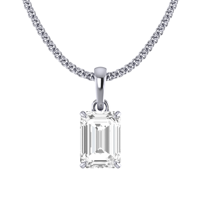 Solitaire Solar Diamond Pendant Necklace