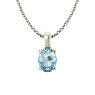 Solitaire Aquamarine Pendant Necklace
