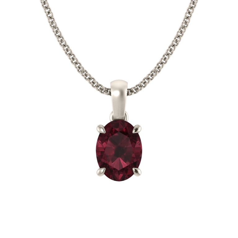 Solitaire Garnet Pendant Necklace
