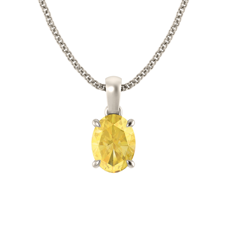 Solitaire Yellow Sapphire Pendant Necklace