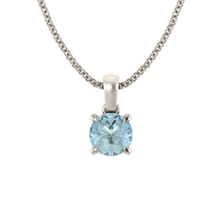 Solitaire Aquamarine Pendant Necklace