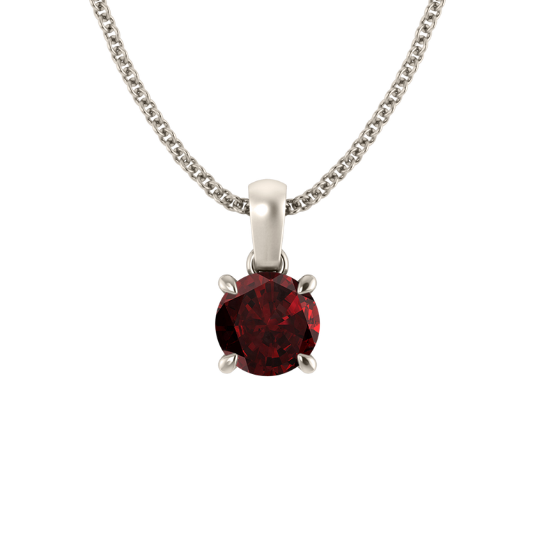 Solitaire Garnet Pendant Necklace